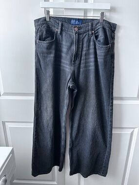 GAP Women’s Sz. 14/32R  Black Wide-Leg High Rise Jeans